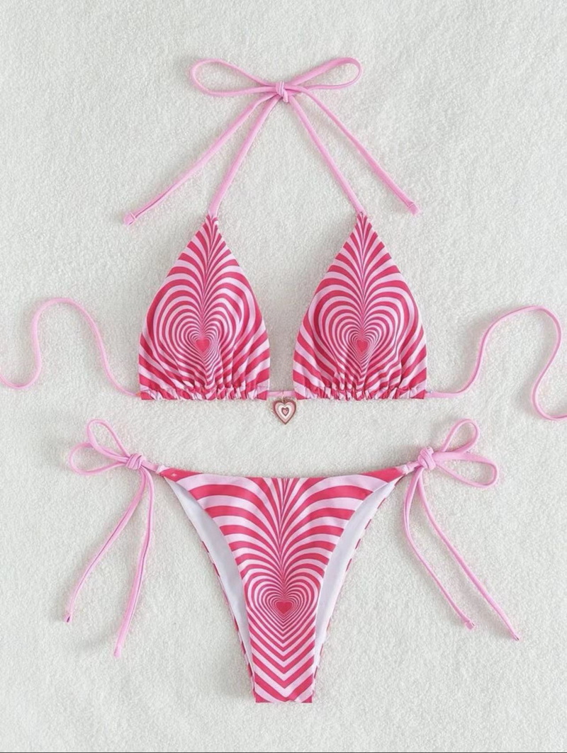 Sexy Striped Tie Bikini - Heart Detail INS Style Swimwear