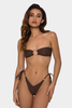 Solid Strapless Bandeau Bikini Two-Piece Swimsuit European Style