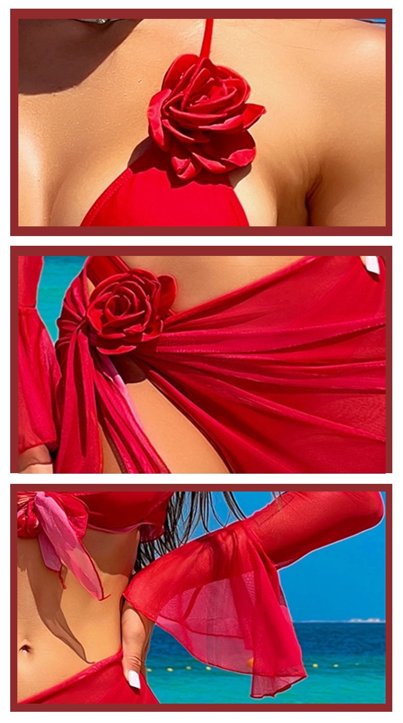 Sexy Four-Piece Bikini Set - Sun Protection Beach Vacation Swimwear_08