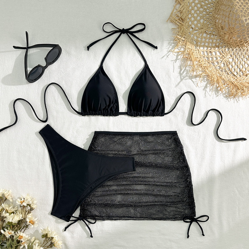 Sexy Solid Color Three-Piece Bikini Set - Pure Desire Hot Seller