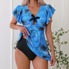 2025 European Skirted Tankini With Separate Triangle Bottoms, Fresh And Modest Style