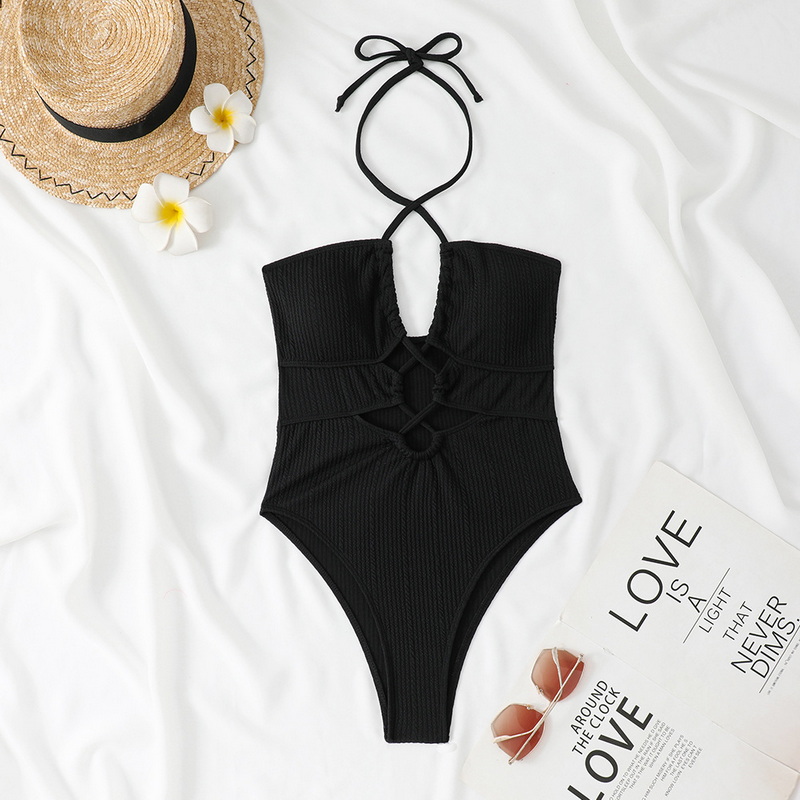 2025 New Ins-Style European One-Piece Swimsuit With Strappy Halter And Cut-Out Design_18