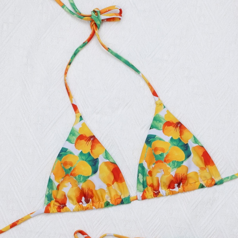 2025 Sexy Floral Bikini – Western Style Tie Back Swimsuit for a High-End Look