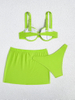 Solid Color Three-Piece Bikini Set – Hot Selling Push-Up Swimwear for Women