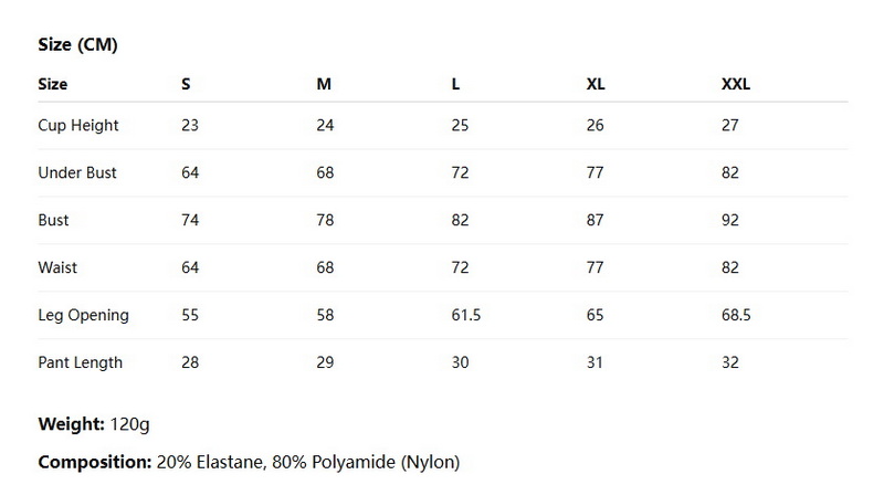Size Chart for YL-YLH25001