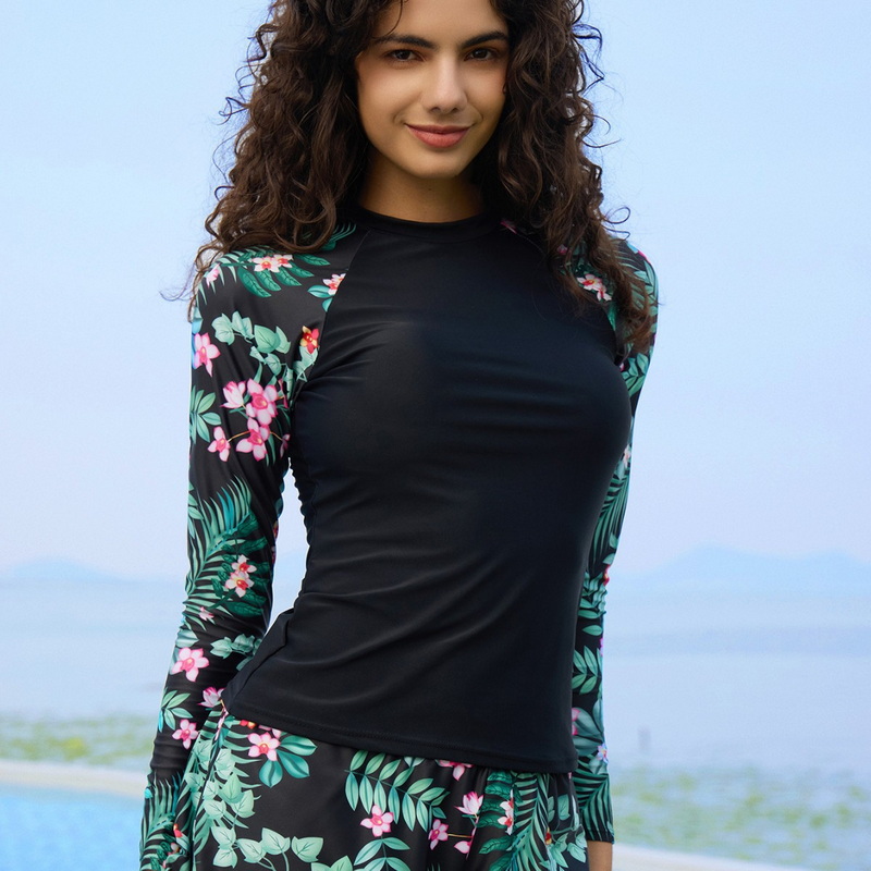 2025 New Fashion Bikini Long Sleeve Dive Swimsuit for Women Two-Piece Swimwear