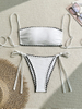 2025 Sexy Solid Color Bikini - Shell Edge Tie-Up Women's Swimwear