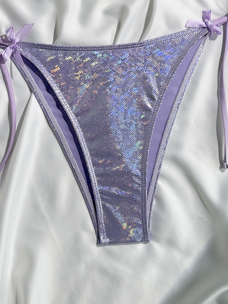 2025 Sexy Solid Color Bow Bikini - Women's Beach Vacation Swimwear_13
