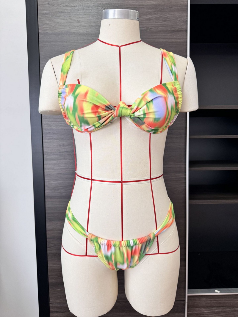Floral Print Tie-Up Backless Bikini Two-Piece For Women European New_14