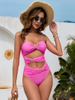2025 New European Solid Patchwork One-Piece Swimsuit With Beads And Metal Buckle