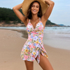 2025 New Twisted Cross Skirted One-Piece Swimsuit Hot-Selling One-Piece Design