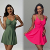 2025 New European One-Piece Swimsuit for Women - Sports Quick-Dry Skirted Plus Size Spa Swimwear