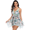 In Stock European Swimsuit for Women - Printed Skirt Plus Size Bikini Set