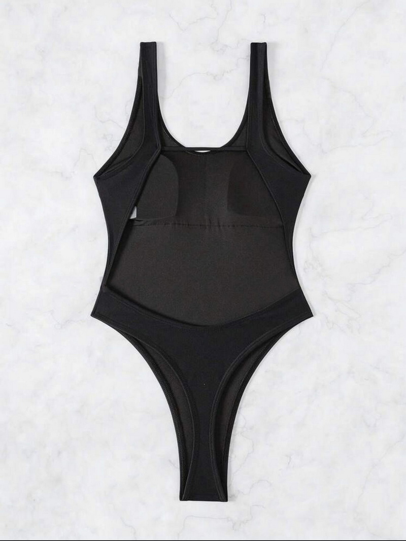 New Sexy One-Piece Swimsuit - Solid Color Backless Beachwear for Vacation