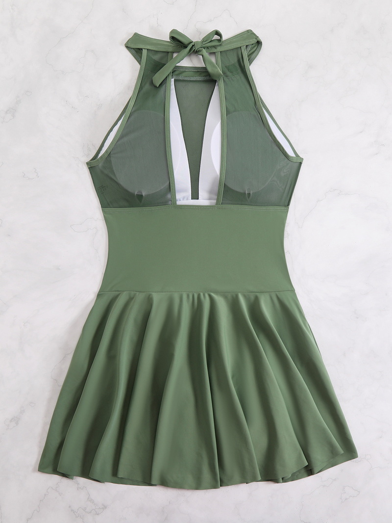 2025 Plus Size One-Piece Swimsuit - European Style Skirted Swimwear_03
