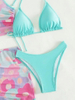 Sexy Four-Piece Printed Mesh Bikini Set - Women's Beach Swimwear