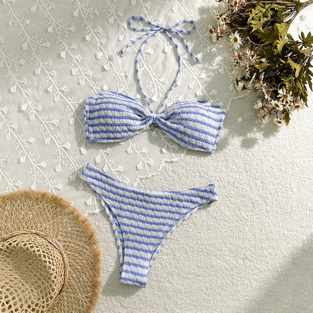 Sexy Striped Two-Piece Bikini - Beach Vacation Women's Swimwear