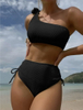 Sexy Solid Color Two-Piece Tie Bikini - Women's Beach Swimwear