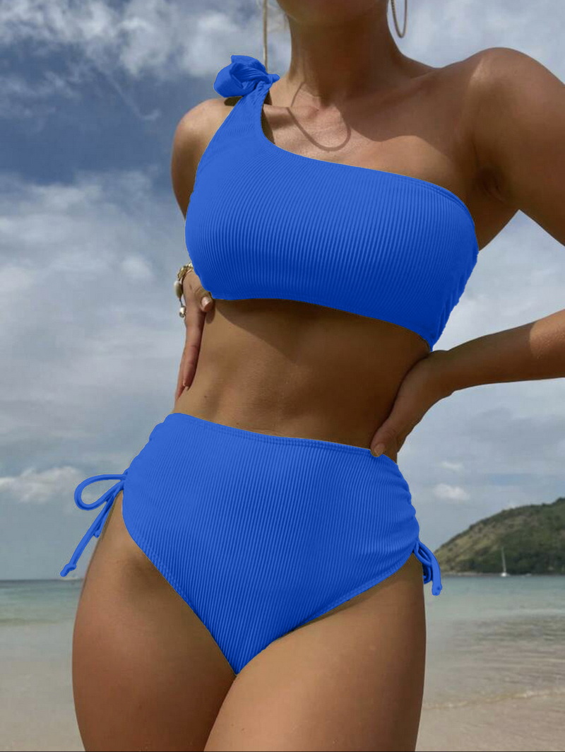Sexy Solid Color Two-Piece Tie Bikini - Women's Beach Swimwear_06