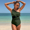2025 One-Shoulder Lace Swimsuit - European Sports Style One-Piece Bikini In Stock