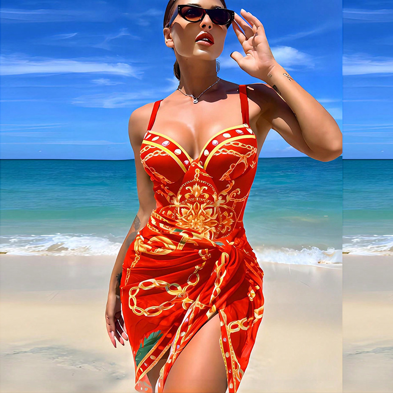 2025 New European Two-Piece Swimsuit With Printed Bikini And Cover-Up Set_08