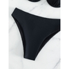 2025 Black Mesh Short Sleeve Cut-Out Two-Piece Bikini Set In Stock