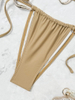 Solid Color Metal Accent Two-Piece Bikini Set Sexy European Style