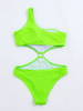 2025 Solid One-Shoulder One-Piece Swimsuit, Sexy Backless Swimwear