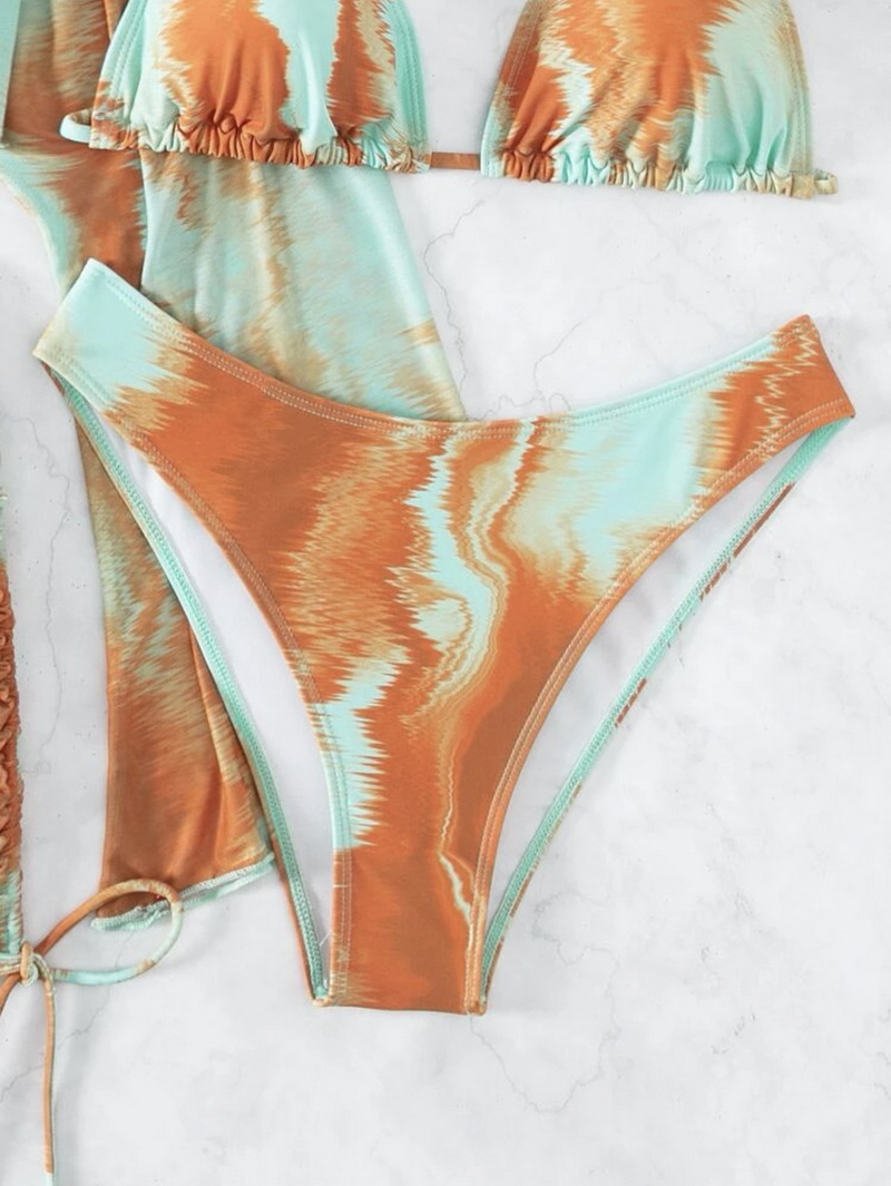 Sexy Three-Piece Long Sleeve Mesh Bikini Set - Sun Protection Beachwear_13