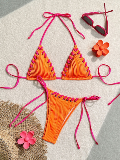 Summer Sexy Solid Color Bikini - INS Style Women's Vacation Swimwear