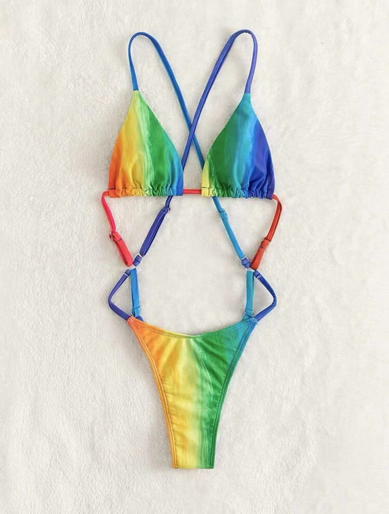 Colorful Tie One-Piece Bikini - INS Style Hot Seller