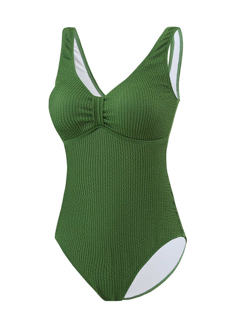 2025 New European Solid One-Piece Swimsuit With Sexy Tight Fit Bikini Style_12
