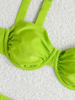Solid Color Three-Piece Bikini Set – Hot Selling Push-Up Swimwear for Women
