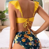 2025 New Women's Swimsuit – Western Style Ruffled Bikini with Push-Up Support