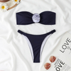 2025 Sexy Two-Piece Swimsuit – 3D Floral Strapless Bikini for a Bold Look