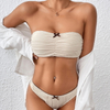 2025 New Solid Color Bandeau Bikini – Western Style Sexy Two-Piece Swimwear
