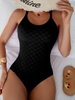 New Western Style One-Piece Swimsuit – Solid Color Ruched Modest Swimwear