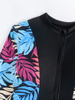 European and American Bikini Set with Long Sleeve Print and Short Skirt Muslim Three-Piece Swimsuit