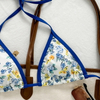 2025 European and American Sexy High Cut Halter Print Backless Swimsuit