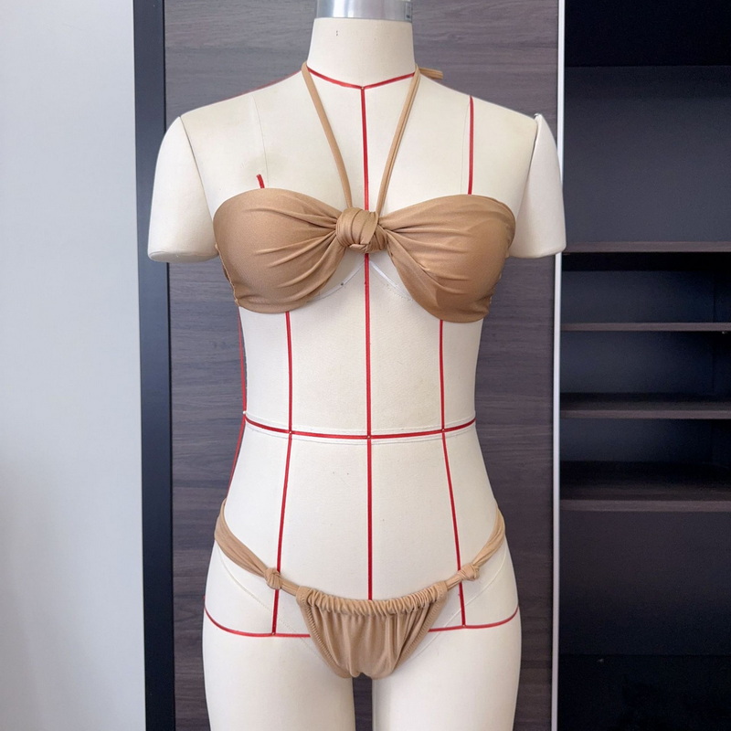Knot Tie-Up Bikini Set Sexy Backless Two-Piece Export Style For Women_05