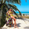 Glossy Double-Layer Tie Bikini Sexy Solid Color Two-Piece European Style