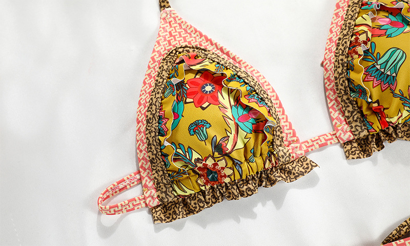 Backless Printed Tie Bikini Sexy Spliced Two-Piece Swimsuit New Color_04