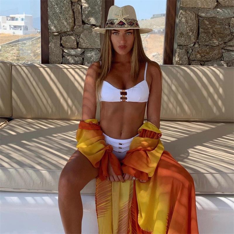 New Solid Color Bikini Set For Women Sexy Two-Piece Swimsuit European And American Style
