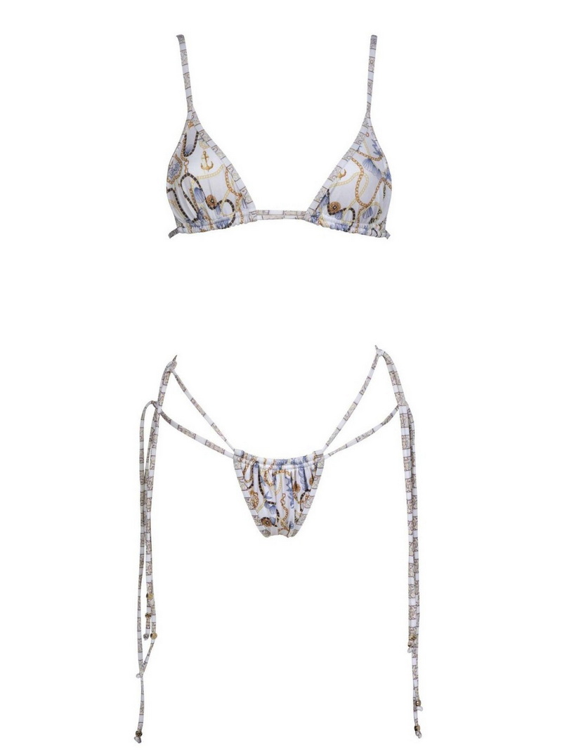 Printed Bikini Set With Long Chiffon Beach Skirt Sexy And Fresh Summer Style