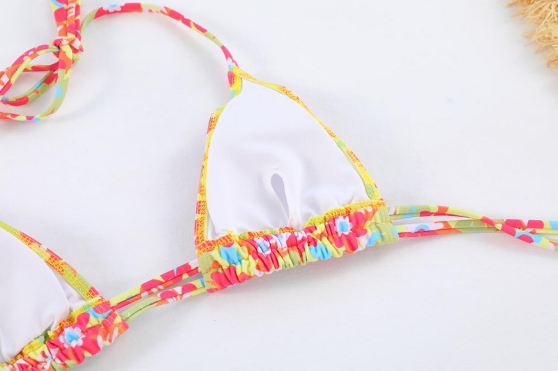 Hot Tie-Up Printed Bikini Sexy Two-Piece Swimsuit European Export Style